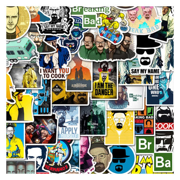 10/30/50pcs TV Series Breaking Bad Graffiti Stickers Decals  Travel Luggage Laptop Skateboard Helmet Car Cool Sticker Kids Toy (ONLINE ORDER ONLY)