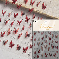 Charming Golden Gradient Shiny Rhinestone Jelly Butterfly Flower Petal Bowknot 3D Self Adhesive Nail Art Sticker Manicure Decals (ONLINE ORDER ONLY)