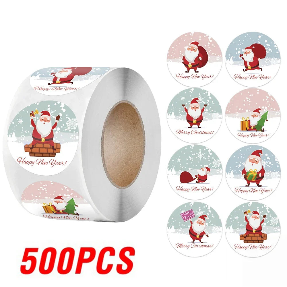 100-500Pcs New 1 Inch Christmas Theme Seal Labels Stickers For DIY Gift Baking Package Envelope Stationery Decoration (ONLINE ORDER ONLY)