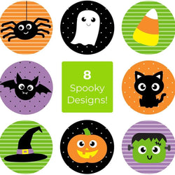 500pcs/Roll Halloween Horror Cartoon Round Sealing Stickers DIY PVC Laptop Decals Decoration Stiker Reward Gift Toys (Online Order Only)