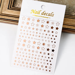 1PCS Sliver Stars Nails Stickers 3D Bronzing Laser White Cross Starlight Glossychic Y2K Stylish Adhesive Manicure Decorations *# (Online Order Only)
