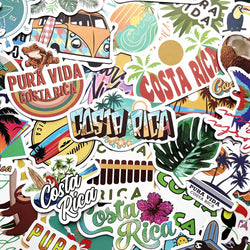 Costa Rica Cartoon Graffiti Stickers Pack - DIY Fridge Guitar Laptop Motorcycle Decals (Online Order Only)