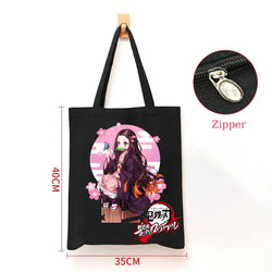 Demon Slayer Canvas Bag: Nezuko & Tanjiro Zipper Tote (ONLINE ORDER ONLY)