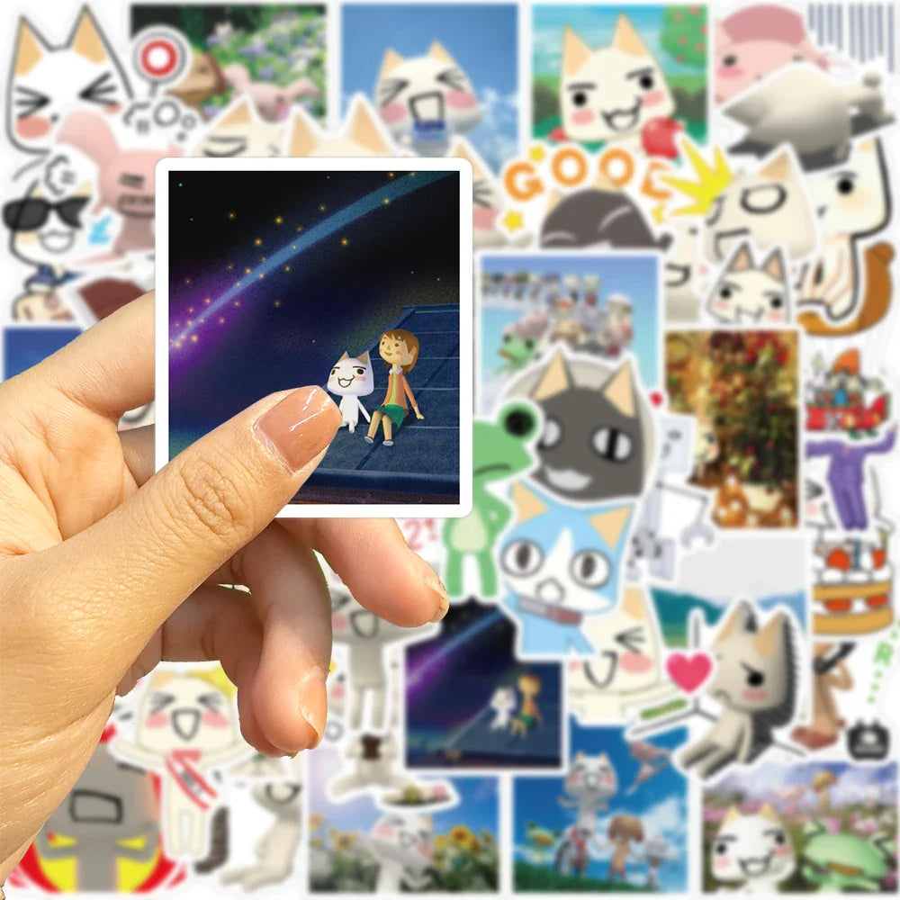 50Pcs Inoue Toro Cat Stickers Funny Kawaii Cartoon Cute Meme Sticker Vinyl Waterproof Graffiti Decal for Laptop Phone Guitar (ONLINE ORDER ONLY)