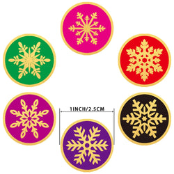 100-500PCS Christmas Snowflake Sticker DIY Baking Sticker Round Adhesive Scrapbooking Christmas stickers (ONLINE ORDER ONLY)