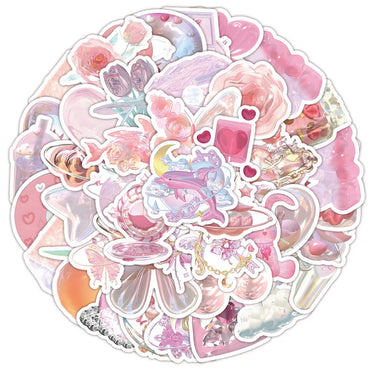 3D Kawaii Pink Stickers Pack - Cute Cartoon Decals for Laptop, Phone, Wall, Scrapbook (Online Order Only)