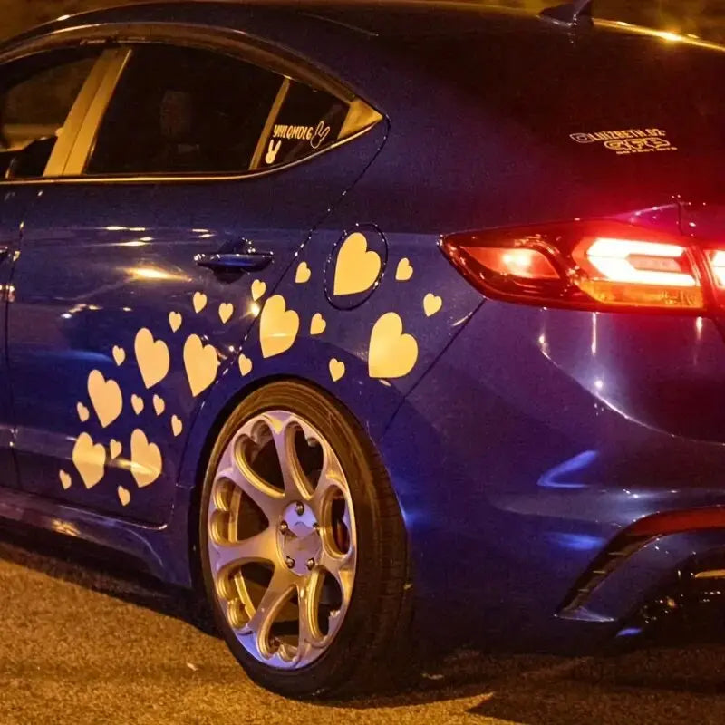 30pcs Cute Love Shape Car Stickers Set Creative Car Body Decor Sticker Size Combination Car Vinyl Decal (Online Order Only)