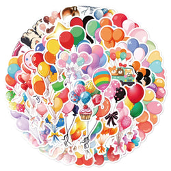10/30/50PCS Cartoon Balloon Stickers Festive Atmosphere Ornament Decals DIY Laptop Phone Guitar Diary Scrapbook Bike Kids Toy (ONLINE ORDER ONLY)
