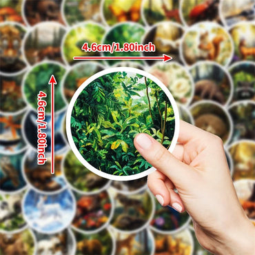 10/30/50PCS Kawaii Forest Animal Sticky PVC Sticker Aesthetic Children's Stationery DIY Decoration Scrapbooking School Supplies (Online Order Only)