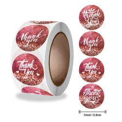 500pcs/roll Round Brown labels Thank You Kraft Stickers 1 inch Wedding Pretty Gift Envelope Sealing Label Stickers Stationery (ONLINE ORDER ONLY)