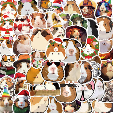 10/30/50PCS Cute Cavia Porcellus Stickers Cartoon Animal Decals Notebook Laptop Luggage Phone Suitcase Fridge DIY Decoration Toy (Online Order Only)