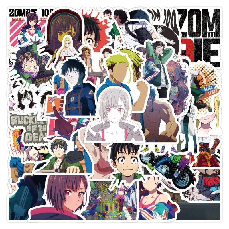 Zom 100 Cartoon Stickers Pack - Luggage, Car, Phone, Laptop, Fridge Decor (Online Order Only)