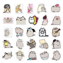 10/30/50PCS Kawaii Chunky Cat Stickers Cute Animal DIY Toy For Kids Stationery Notebook Phone PVC Waterproof Sticker Decorative (ONLINE ORDER ONLY)