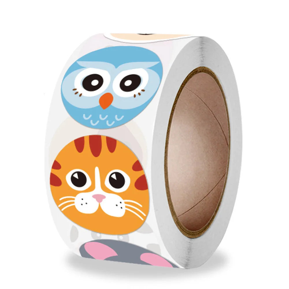 100-500pcs cartoon Animals Stickers for kids classic toys sticker school teacher reward sticker 6 designs pattern Dog CAT (Online Order Only)