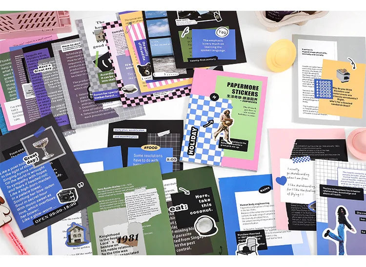 20 sheets Life Fantasy Series Scrapbooking Sticker Book Hand Account Background Decorative Sticker Label DIY Material Stationery (Online Order Only)