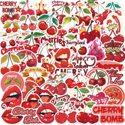 Red Cherry Cartoon Stickers PVC Waterproof Skateboard Notebook Graffiti 10/30/50PCS (ONLINE ORDER ONLY)