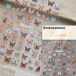 Charming Golden Gradient Shiny Rhinestone Jelly Butterfly Flower Petal Bowknot 3D Self Adhesive Nail Art Sticker Manicure Decals (ONLINE ORDER ONLY)