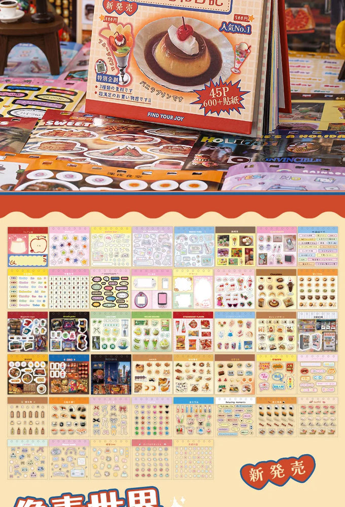 45 Sheets 4 Various Styles of Sticker Books Cute Cut Film Sticker Journal Handbook Scrapbooking Kawaii Decoration Sticker Gift (ONLINE ORDER ONLY)