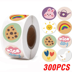 100-500pcs Round Cake Stickers for Kids Teacher Reward Stickers Scrapbooking Journal Personal Planner Diary Letter Envelope (ONLINE ORDER ONLY)