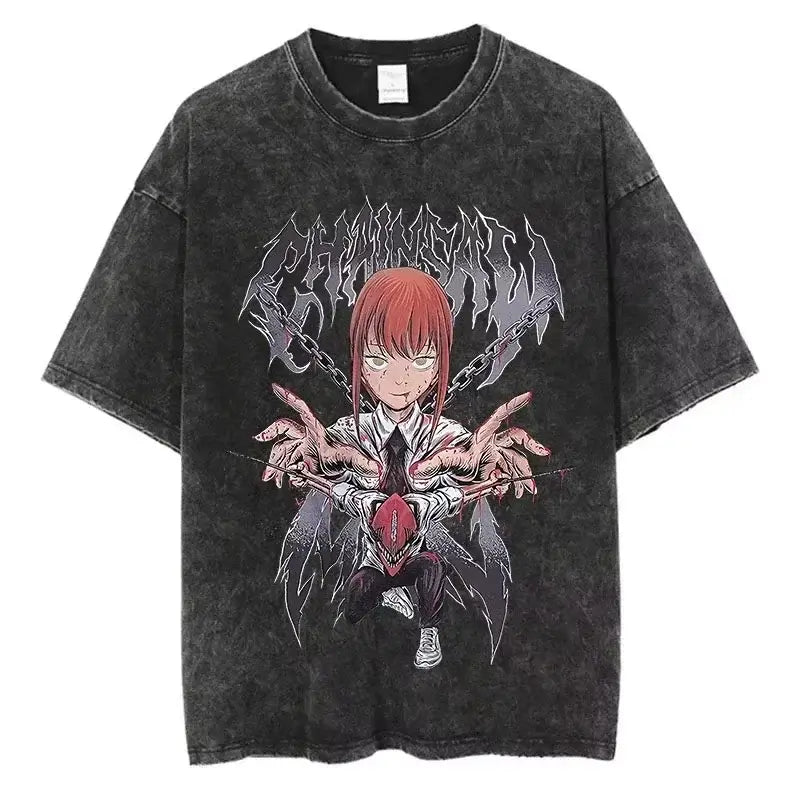 Chainsaw Man Vintage T-shirt Washed Cotton Tee (ONLINE ORDER ONLY)