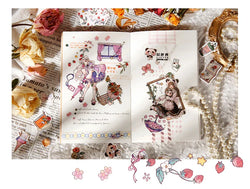 2 Sheets Cute Lolita Girl Decoration Sticker Aesthetics Hand Account DIY Collage Material Kawaii Stationery Scrapbooking Sticker (Online Order Only)