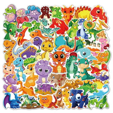 10/30/60PCS Cartoon Dinosaur Sticker Aesthetic PVC Children's Korean Stationery School Supplies Decoration Scrapbooking for Kids (ONLINE ORDER ONLY)