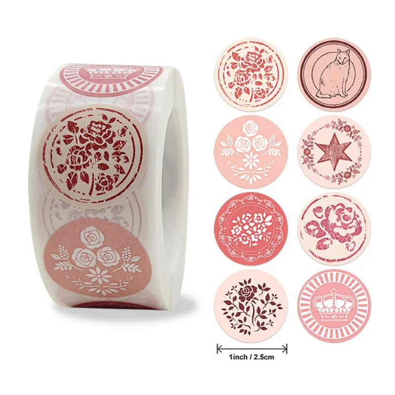 500pcs Envelope Seal Labels with 8 Flower Patterns Stickers Self Adhesive Sticker Labels for Party Decor,Birthday,Wedding (Online Order Only)