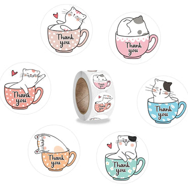 100-500pcs Cartoon Animal Sticker Children Label Thank You Stickers Cute Toy Game Tag DIY Gift Sealing Label Decoration Supplies (ONLINE ORDER ONLY)