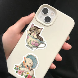 50Pcs Vintage Animals Clipart Animal Cartoon Stickers DIY Scrapbooking Guitar Snowboard Motorcycle Luggage Toy Sticker (ONLINE ORDER ONLY)