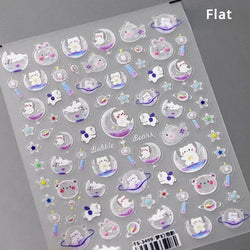 Bowknot Dog puppy Christmas Hat Strawberry Cake Food Coffee Cherry Love Heart Adhesive Nail Art Sticker Reliefs Manicure Decals (Online Order Only)