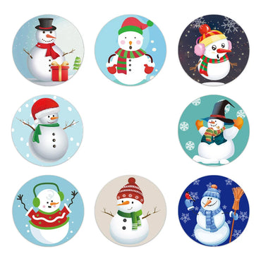 100-500pcs Round Merry Christmas Stickers Thank You Card Box Package Label Sealing Stickers Wedding Decor Stationery Sticker (Online Order Only)