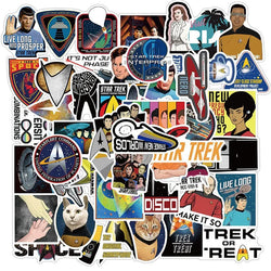 50pcs Star Trek Stickers for Laptop, Phone, Car, Scooter, Suitcase, Water Bottle, Refrigerator (Online Order Only)