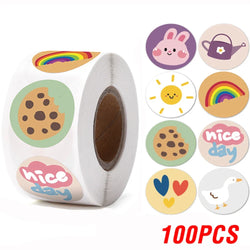 100-500pcs Round Cartoon Toys Animal stickers for kids Teacher Reward Encourage Sticker Office Stationery for Children 1inch (ONLINE ORDER ONLY)