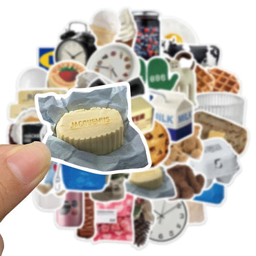 10/30/50PCS Ins Style Cute Cartoon Stickers Milk Food Biscuit Decal Toy DIY Notebook Suitcase Guitar Laptop Luggage Kids Sticker (Online Order Only)