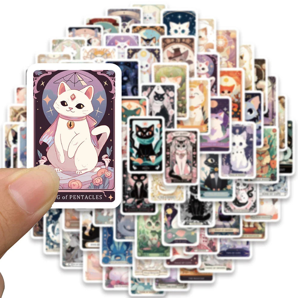 78pcs Cute Cartoon Cats Tarot Card Stickers (Online Order Only)