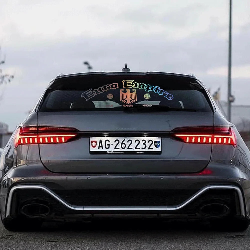 Text Euro Empire for Car Sticker Windshield Banner Rear Window Decoration External Accessories Waterproof Pvc Vinyl Decals (ONLINE ORDER ONLY)