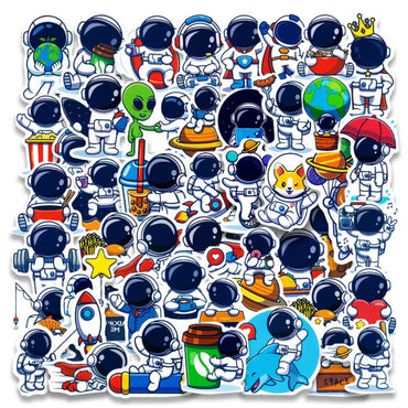10/50PCS Universe Outer Space Stickers Rockets Alien Astronaut for Laptop Skateboard Phone Guitar Kids Cartoon Sticker Decal Toy (Online Order Only)