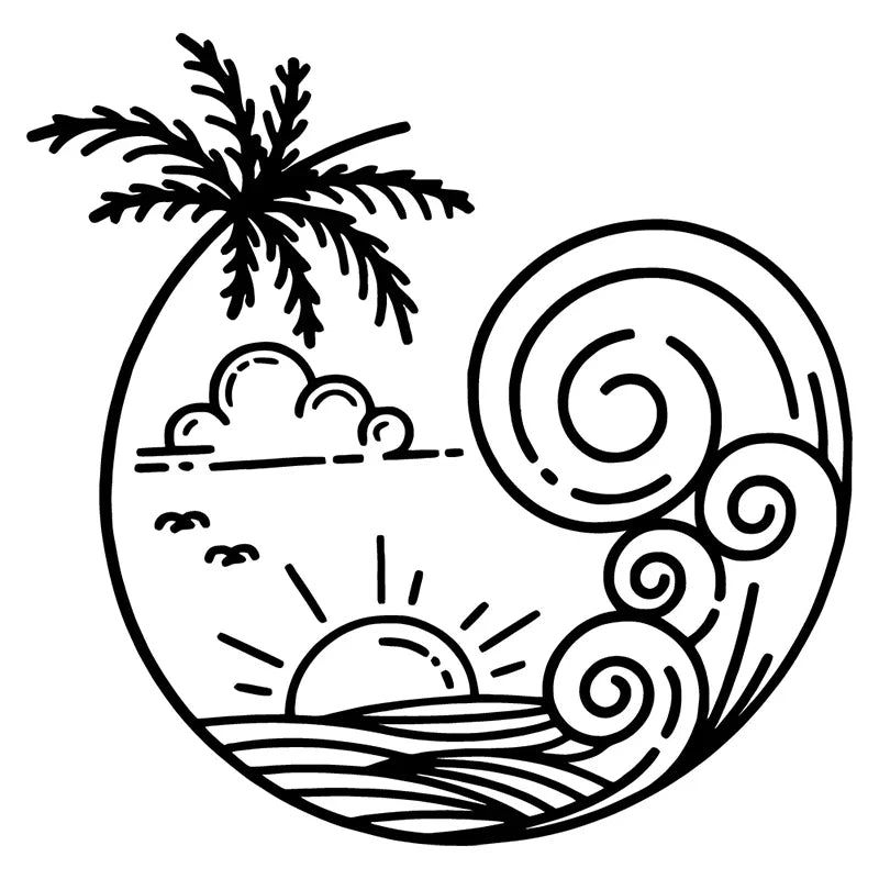 Beach Decal For Car Sticker Cover Laptop Vinyl Decal Computer Decal Bumper Window Stickers Beach Theme Decals Vinyl Decals (ONLINE ORDER ONLY)