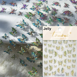 Dreamy Charming Shiny Beautiful Black White Butterfly Flower Love Heart Bowknot 5D Self Adhesive Nail Art Sticker Manicure Decal (ONLINE ORDER ONLY)
