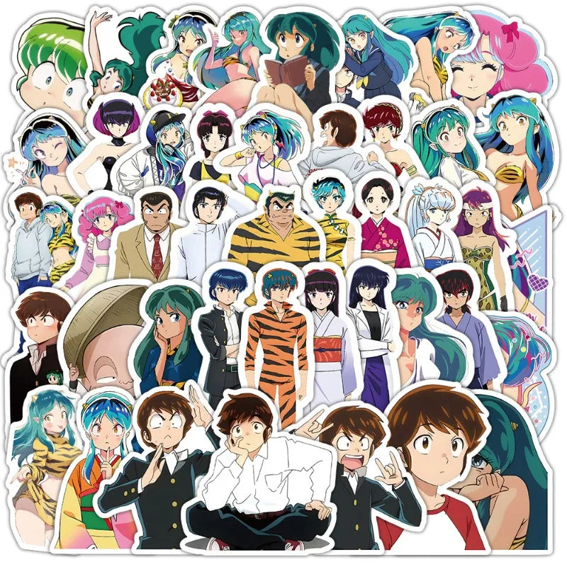 50pcs Urusei Yatsura Anime Sticker Pack for Laptop, Phone, Car, Scooter, Water Bottle, Fridge, Stationery (Online Order Only)