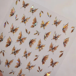 Dreamy Charming Shiny Beautiful Black White Butterfly Flower Love Heart Bowknot 5D Self Adhesive Nail Art Sticker Manicure Decal (ONLINE ORDER ONLY)