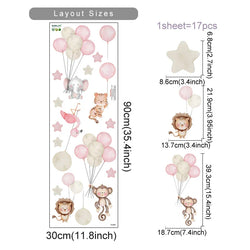 Cute Elephant Planet Stars Balloon Wall Stickers for Kids Room Nursery Decals (ONLINE ORDER ONLY)