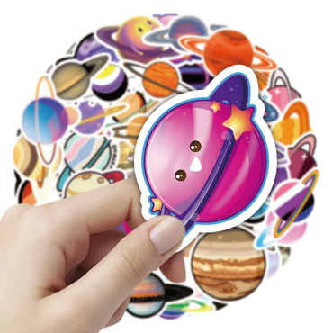 10/50PCS Space DIY Planet Sticker Notebook Trolley Case Bike Scooter Waterproof Graffiti Gift Toy Sticker Wholesale (ONLINE ORDER ONLY)