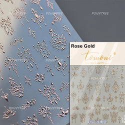 Embroidery Yunjin Brocade Tassels Bowknot Butterfly Flower Rose Camellia Adhesive Nail Art Stickers Rhinestone Manicure Decals (Online Order Only)