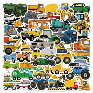 10/30/50pcs Engineering Vehicle Truck Sticker For Children Toy DIY Car Decals Notebook Laptop Skateboard Phone Suitcase Sticker (ONLINE ORDER ONLY)