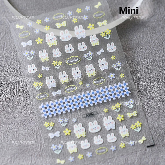 Lovely Dog Bone Bowknot Bread Graffiti Cake Cherry 3D Line Paw Adhesive Nail Art Stickers Cute Cartoon Manicure Decals Wholesale (ONLINE ORDER ONLY)