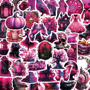 10/30/50PCS Horror Dark Purple Stickers Cool Graffiti Toys Waterproof Skateboard Phone Bike Skateboard Laptop Helmet Decals Gift (Online Order Only)