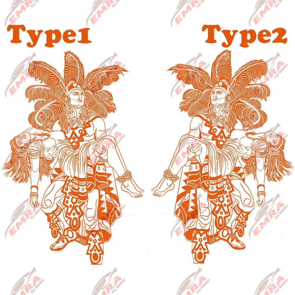 Aztec Man Women Stickers For Car Stickers External Accessories Hood Decoration Die Cutting Waterproof Prevent PVC Vinyl Decal (ONLINE ORDER ONLY)