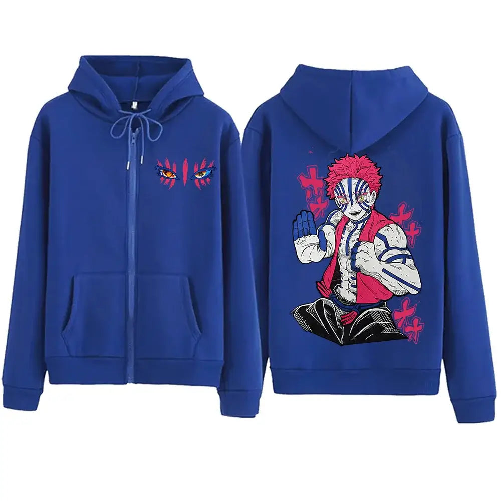 Demon Slayer Akaza Hoodie Infinity Castle Zipper (ONLINE ORDER ONLY)