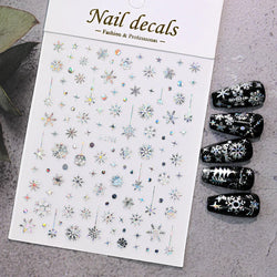 Winter Xmas 3D Nail Sticker Snowflake Flower Winter Decals Nail Stickers Cartoon Bird Santa Penguin Elk Slider New Year Manicure (ONLINE ORDER ONLY)